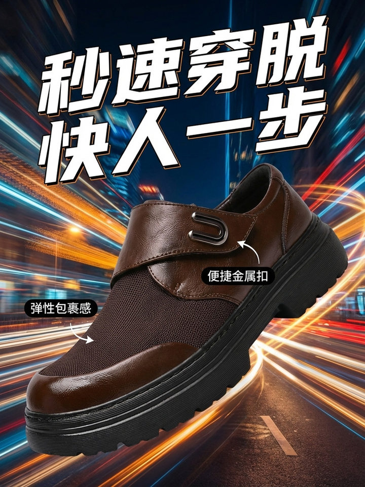 Giày lười nam da thật phối lưới thoáng khí, đế dày 3 cm chống trượt, gót thấp — Màu cà phê, màu đen chi tiết 1