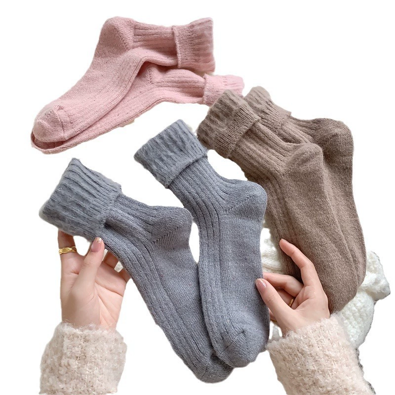  Velvet warm demi-season Japanese knee socks, mid-length