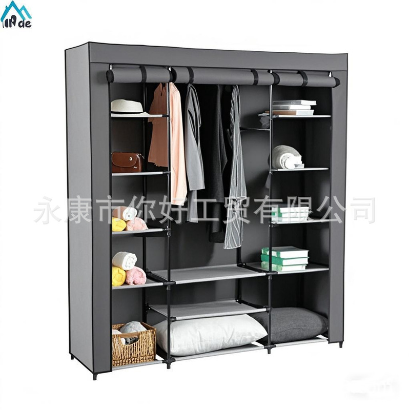 Non-Woven Dust-Proof Storage Wardrobe Hanging Wardrobe Hanger Dormitory Combination Folding Simple Cloth Wardrobe Assembly Wardrobe Non-Woven Dust-Proof Storage Wardrobe Hanging Wardrobe Hanger Dormitory Combination Folding Simple Cloth Wardrobe Assembly Wardrobe