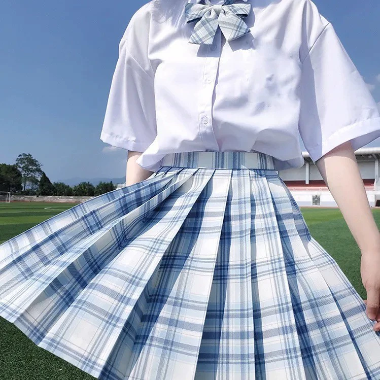 Высококачественная Униформа Undead Sichuan в клетку, комплект из натуральной плиссированной юбки в японском стиле колледжа, Женская Студенческая юбка