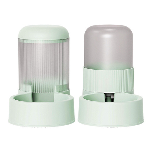 New Roman column pet cat and dog automatic feeder large capacity dog ​​automatic water feeder feeder set