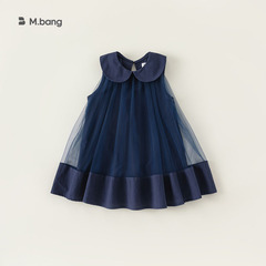 INSbobo summer girls sweet gauze skirt mesh princess skirt baby lapel sleeveless dress skirt XQ23079