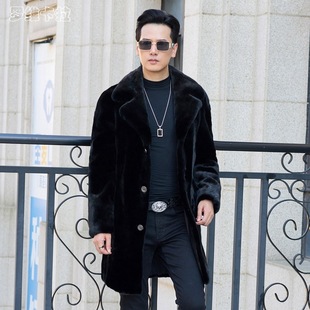 American Baojiamei Suit Long Men's Mink Outwear Whole Mink Fur Outwear Fur Integrated to Heattech