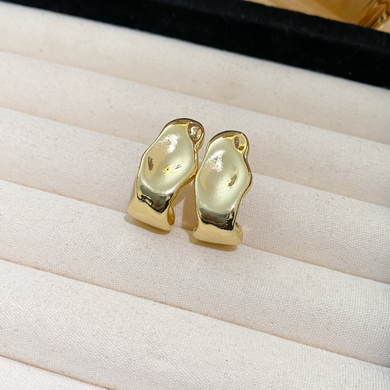 1 Pair Simple Style Commute Water Droplets Plating Alloy Gold Plated Ear Studs display picture 2