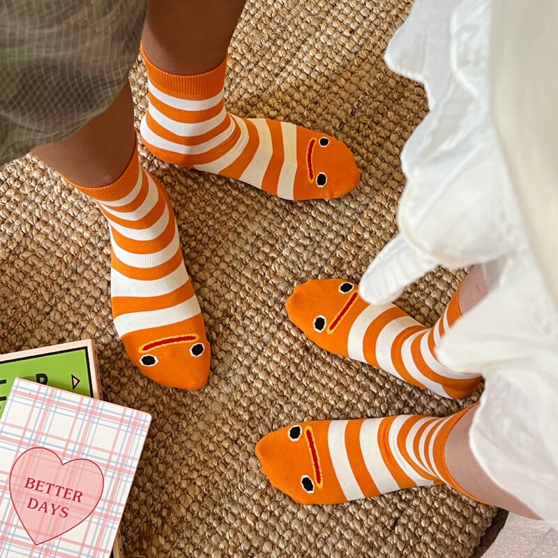 Couple Socks Funny Garden Eel Clown Fish Ins Trendy Socks Autumn and Winter Slouch Socks Japanese and Korean Striped Mid-Calf Socks