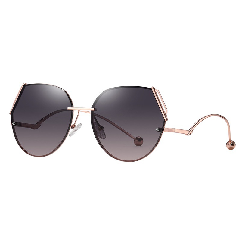 JS8567 HD nylon degradado gris Rosa gafas de sol nuevas gafas de sol sin marco de las mujeres avanzadas a prueba de rayos UV