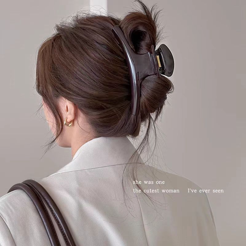 フランスの高級特大カーブヘアクリップ、女性用、新しい後頭部ヘアクリップ、ヘアボリュームのあるサメクリップヘアクリップ|undefined