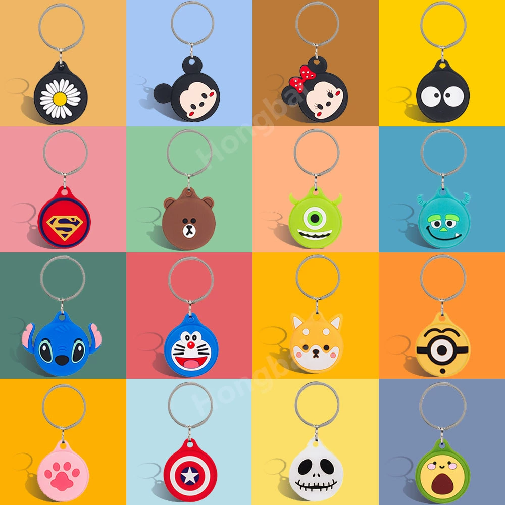 Новый подходит для AirTag Apple Анти-потерянный локатор слежения Мультфильм силиконовый защитный чехол Чехол AirTags чехол