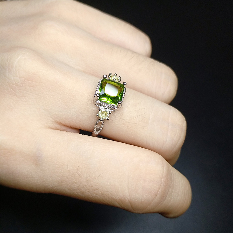 Fashion Square Copper Plating Artificial Rhinestones Open Ring 1 Piece