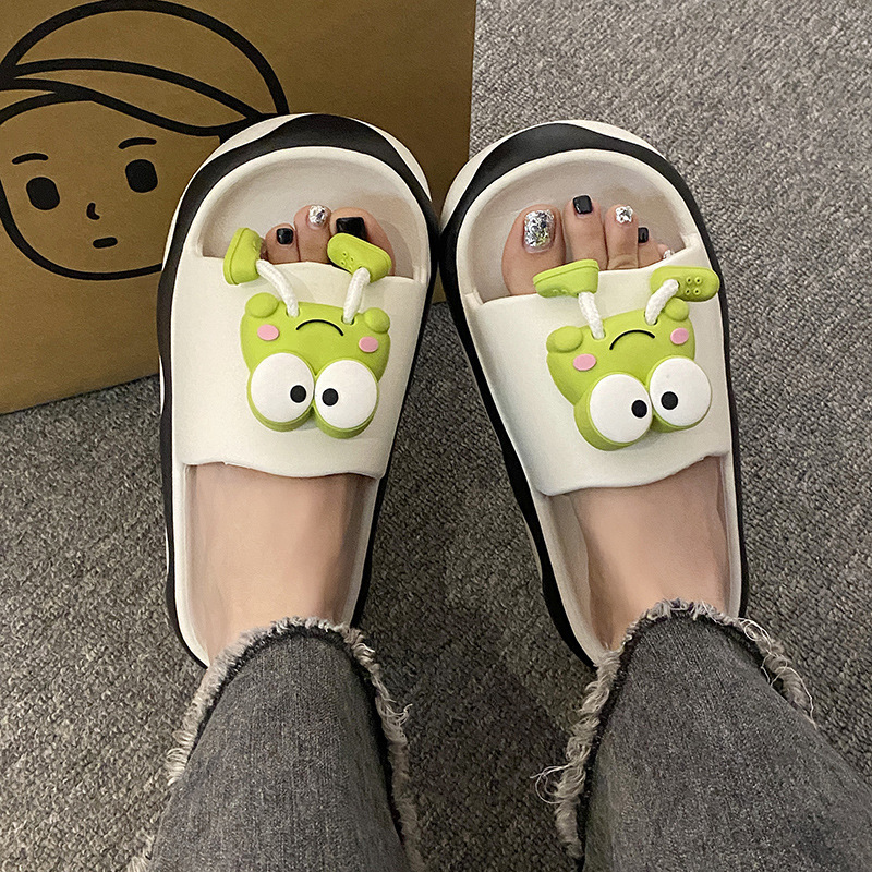 2024 New Frog Slippers for Women, Summer Funny Home and Outdoor Slippers, Summer Slippers with a Stepping-On-Feces Sensation, Ins Non-Slip