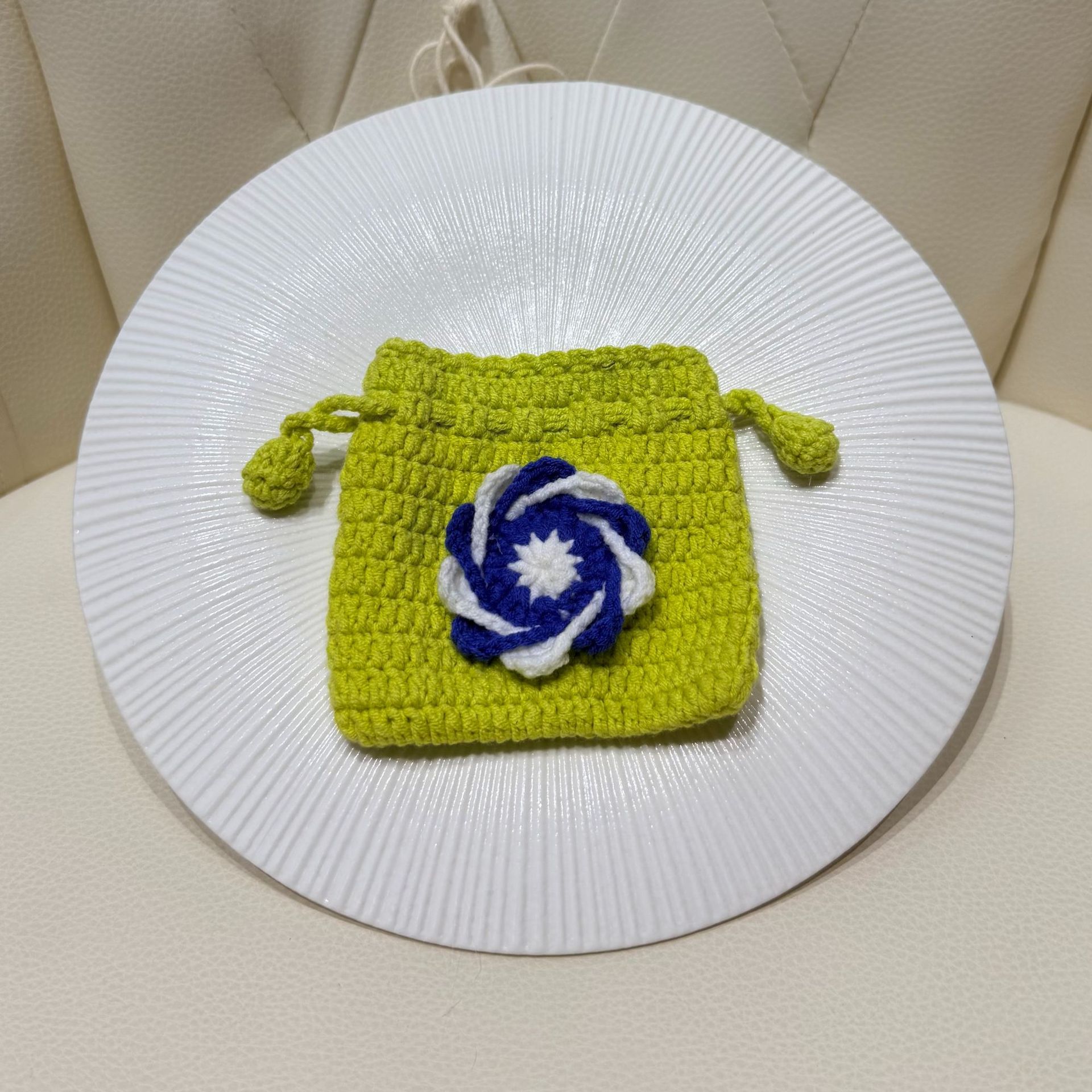 Mini Monedero de Cordón Tejido de Algodón para Uso Diario