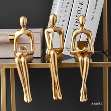 批发感轻奢抽象创意坐姿人物摆件电视柜书架子艺术家居装饰品