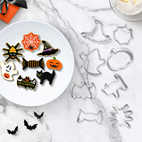 Halloween stainless steel biscuit mold cake fondant 4/6 piece set Pumpkin bat wizard ghost black cat