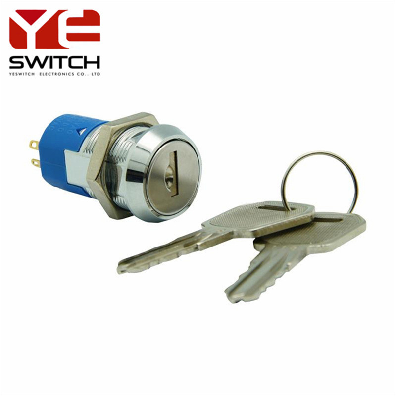 电箱锁芯螺丝端子电源锁/19mm多排片高防护性钥匙开关金属开关