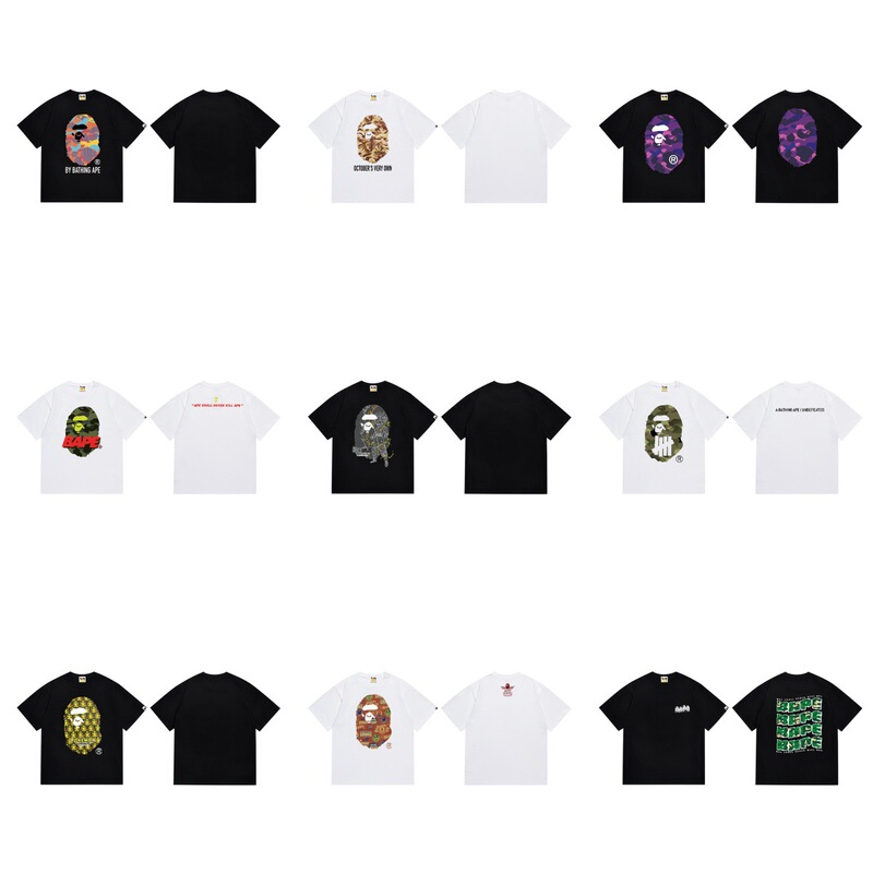 Summer New Wholesale Ape Head Pattern Printed Men's and Women's High Street Casual Loose Short Sleeve Teenager T-Shirt