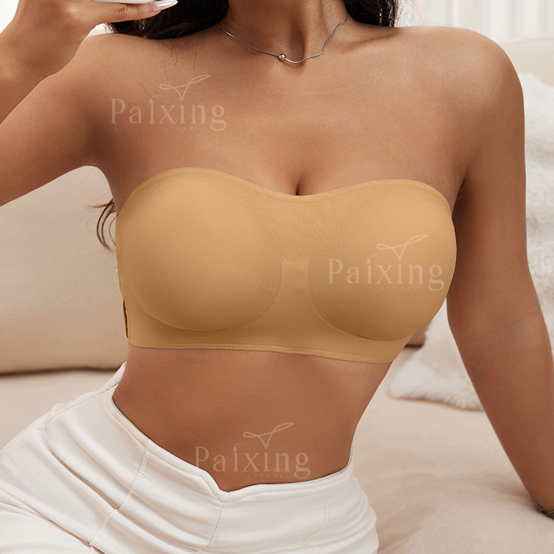 両側オープンバックル、サイドリフト、プッシュアップ、女性用チューブトップ下着、露出防止、シームレス、滑り止め、美しいバックブラ|undefined