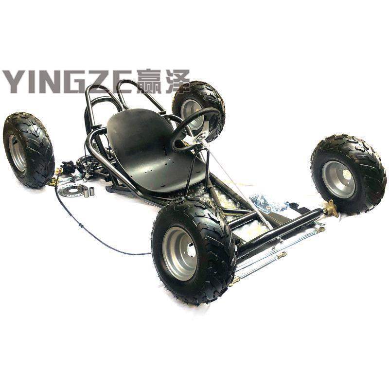 Go-kart four-wheel motorcycle karting accessories, complete set of frame assembly, body, front steering, rear axle, and wheels