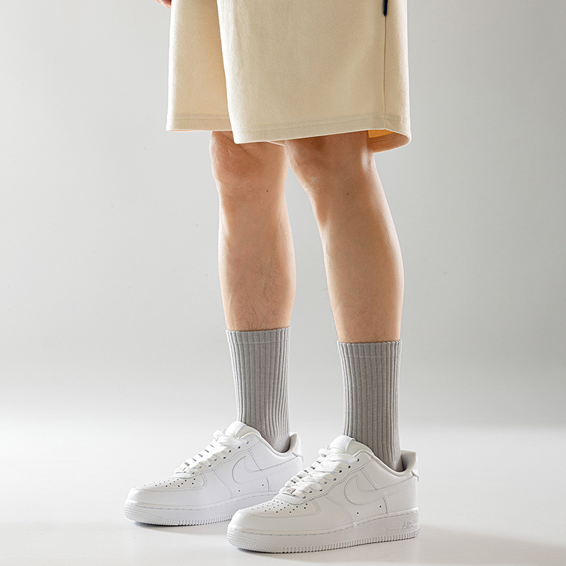 Calcetines de algodón de color sólido para hombres, 100 calcetines de algodón anti-balling, embalaje independiente sin costuras de hueso, calcetines de algodón para hombres al por mayor