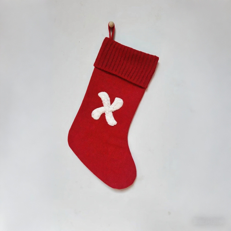 新しい赤いクリスマス装飾ニットレターソックスクリスマスソックスクリスマスツリーペンダント装飾クリスマスソックス|undefined