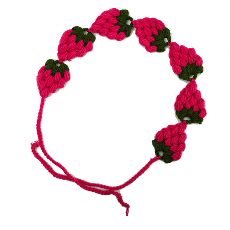 Francia cereza toallas triangulares mujeres primavera y otoño viajes padres-hijos gancho de punto flores hueco pañuelo de arte correa de pelo gorro