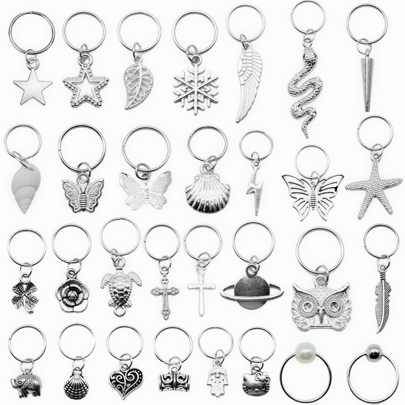 DIY Accessories Wig Dirty Braid Hair Ring Blonde Accessories Star Snowflake Small Leaf Pendant