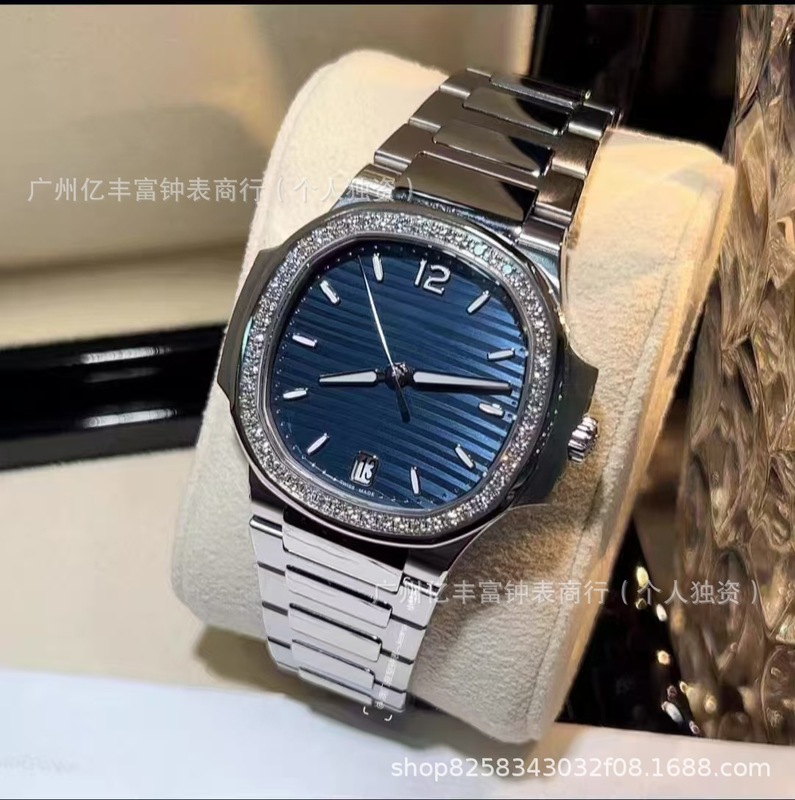 精钢复刻高品质男女百达鹦鹉7118系列女表玫瑰金镶钻休闲瑞士石英|undefined