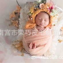 欧美小香风新生儿摄影道具进口新西兰卷毛摄影豆豆毯羊毛背景毯子
