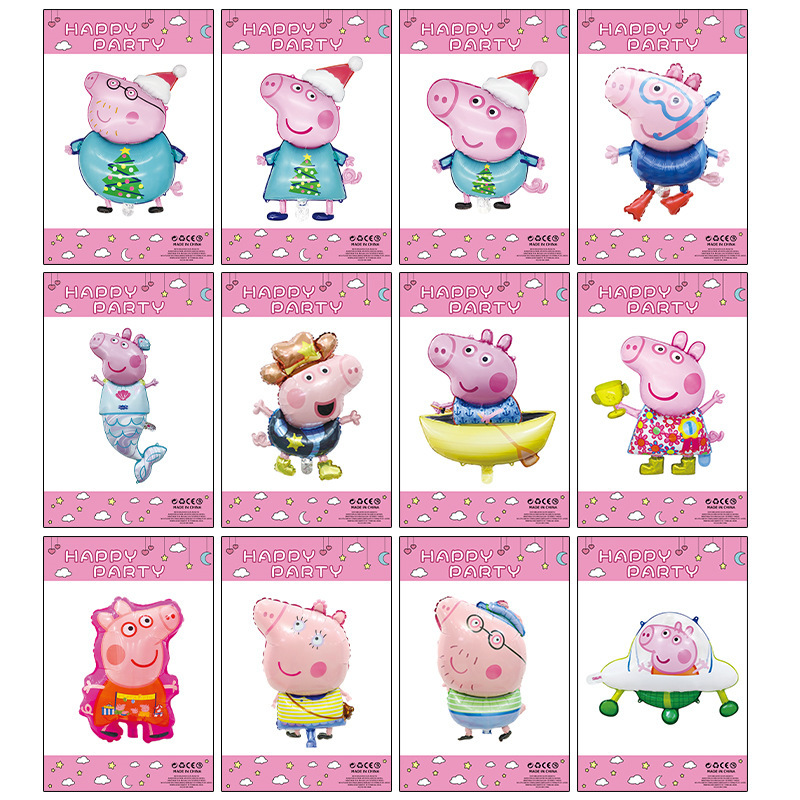 Piggy Page Aluminum Film Balloon with Paper Card Independent Packaging Children's Birthday Party Decoration Toys Aluminum Film Balloon Piggy Page Aluminum Film Balloon with Paper Card Independent Packaging Children's Birthday Party Decoration Toys Aluminum Film Balloon