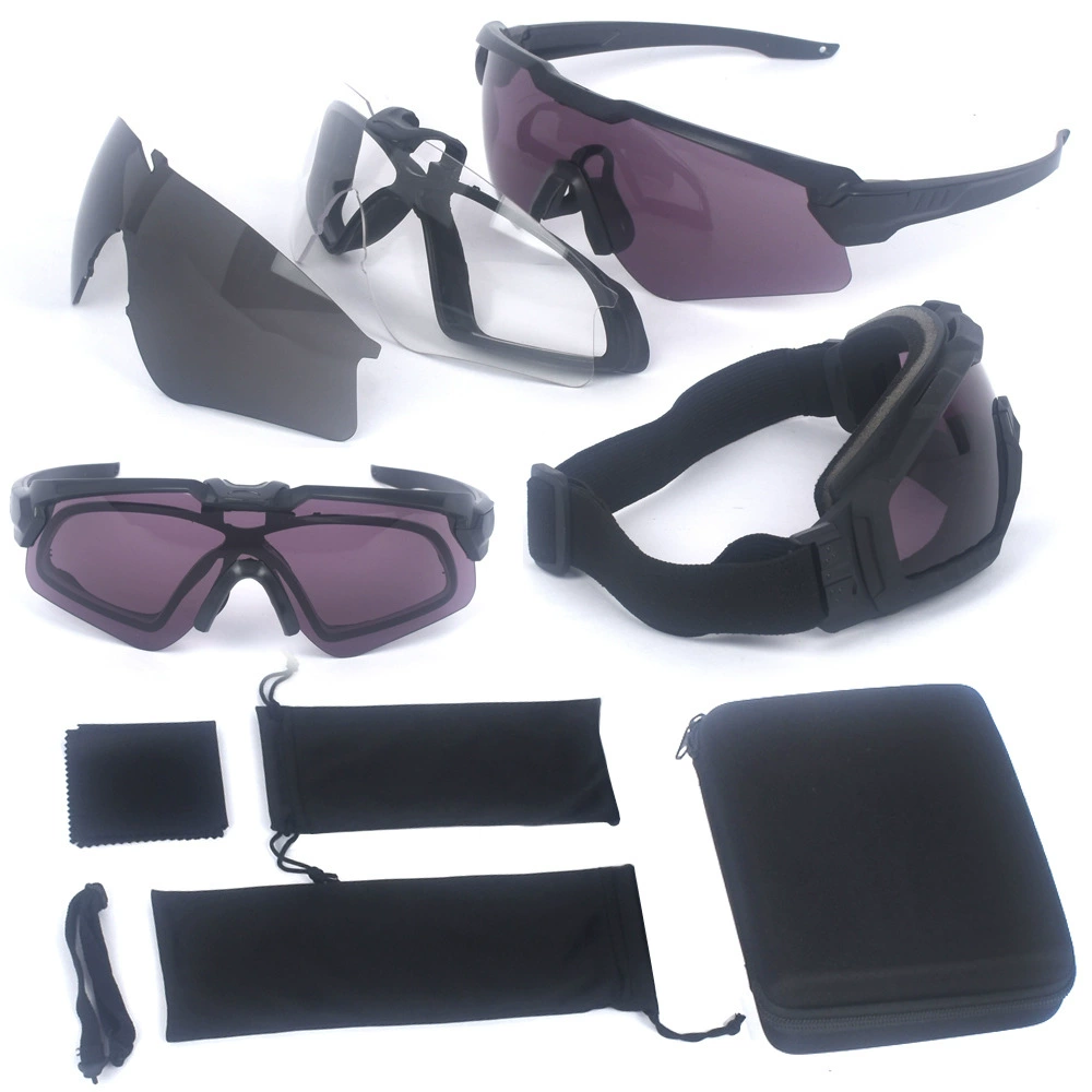 Тактические очки-шлем 2-в-1 для страйкбола, велоспорта, защиты от ветра и песка, спортивные очки для активного отдыха
