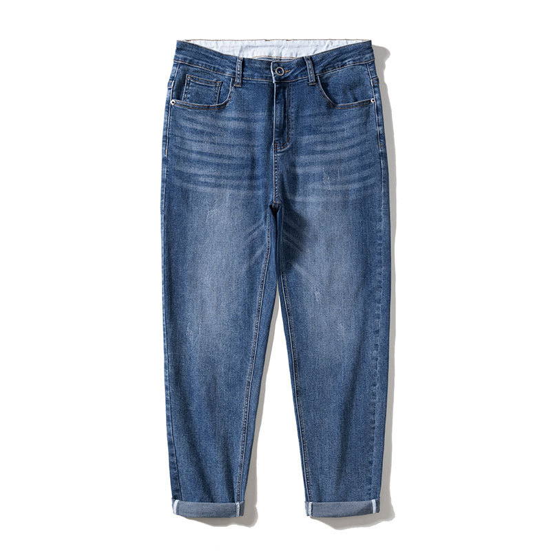 Men's Retro Loose Fit Elastic Denim Jeans For Spring Summer_voghion.com