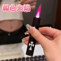 インターネット有名人の超クールなクロスピンクフレーム防風ライターインフレータブルクリエイティブ高価値ギフト親友やボーイフレンドへ