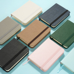 A 7ミニノート卸売りビジネスオフィスノートのストラップは簡単にポケット本のカスタムロゴを持っている