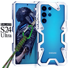 适用三星S24Ultra/s25u金属边框手机壳Note20ultra防摔散热机械臂
