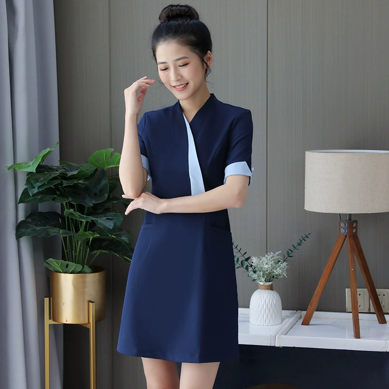 Новая рабочая одежда для парикмахеров Женское темпераментное платье Ванна для ног СПА Клуб здоровья Салон красоты Одежда для ухода за кожей