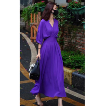 气质收腰御姐风轻奢裙子大牌茶歇裙时髦中长款别致减龄名媛连衣裙