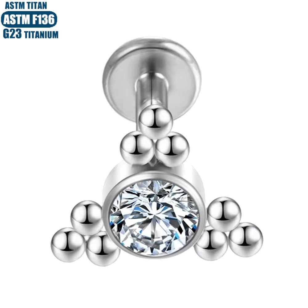 Pointed titanium steel lip stud product view
