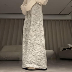 灰色高腰阔腿休闲裤子女夏季2025年新款宽松春秋bf慵懒风直筒长裤