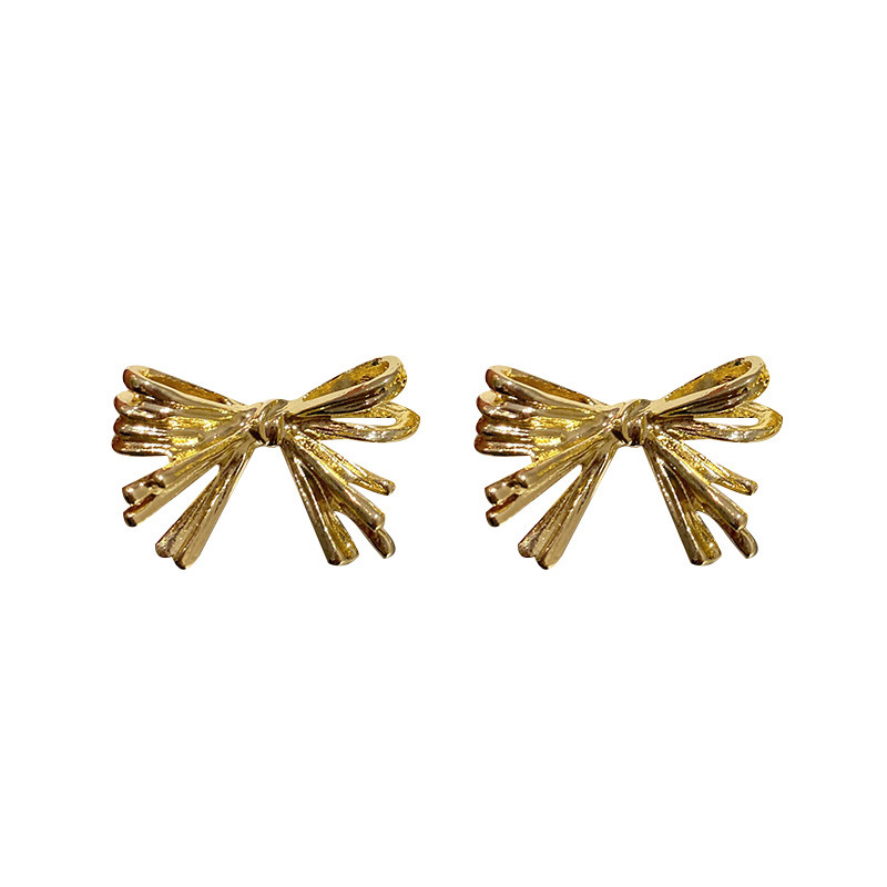 Korean Style Metal Bow Stud Earrings display picture 2