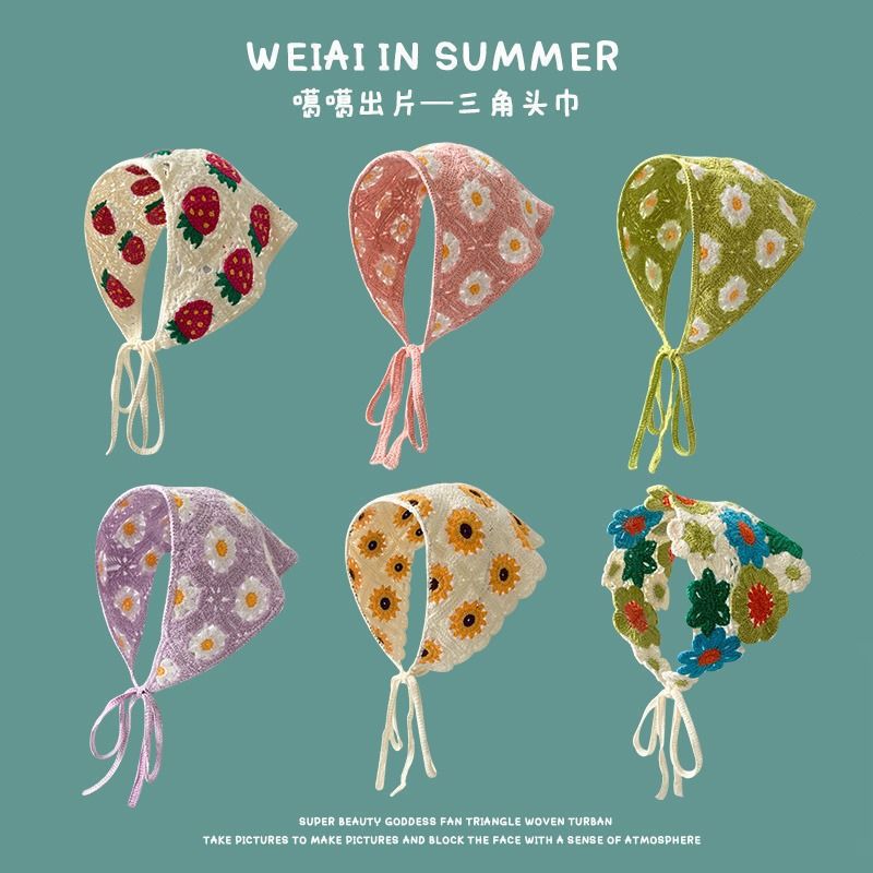 春秋日式韓版頭戴三角巾多巴胺頭巾甜美少女風頭飾束髮帶網紅同款