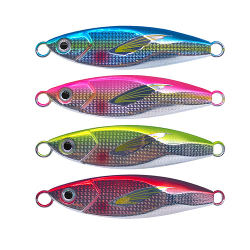 New Japanese-style bionic UV long-range fast-sinking iron plate lead fishing bait for mackerel and knife fish road sub-iron plate bait