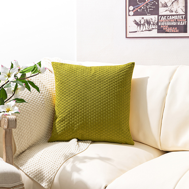 New Nordic Simple Dutch Velvet Three-Dimensional Embossed Twill Large Pillow Cushion Sofa Waist Pillowcase_voghion.com