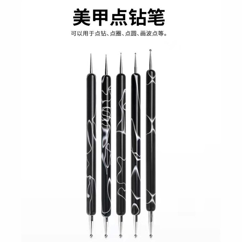 Factory direct supply acrylic ball pen nail pen drill pen pressure line pen 5 nail tools in stock