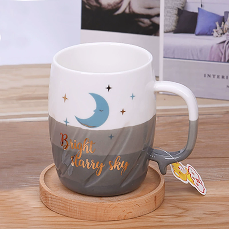 Creative coffee capacious ceramic tea cup for leisure, Nordic style, for beloved