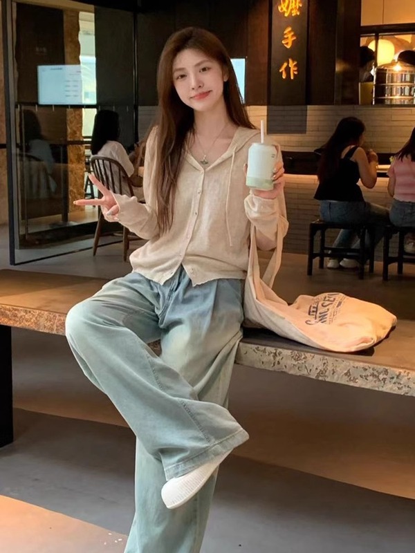 假两件连帽针织开衫女春秋季2025新款毛衣别致短款上衣设计感小众|undefined