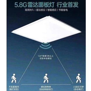 Integrated Ceiling Led Smart Flat Panel Light Human Body Sensor Voice Control Radar Panel Light Aisle Kitchen Bathroom Bathroom