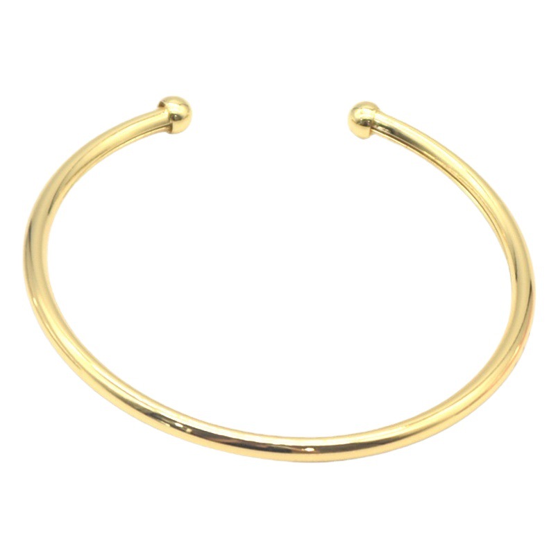 Real chapado en oro cobre abierto flexible pulsera europea y americana simple abierto Ajustable trenzado deformación pulsera para mujeres