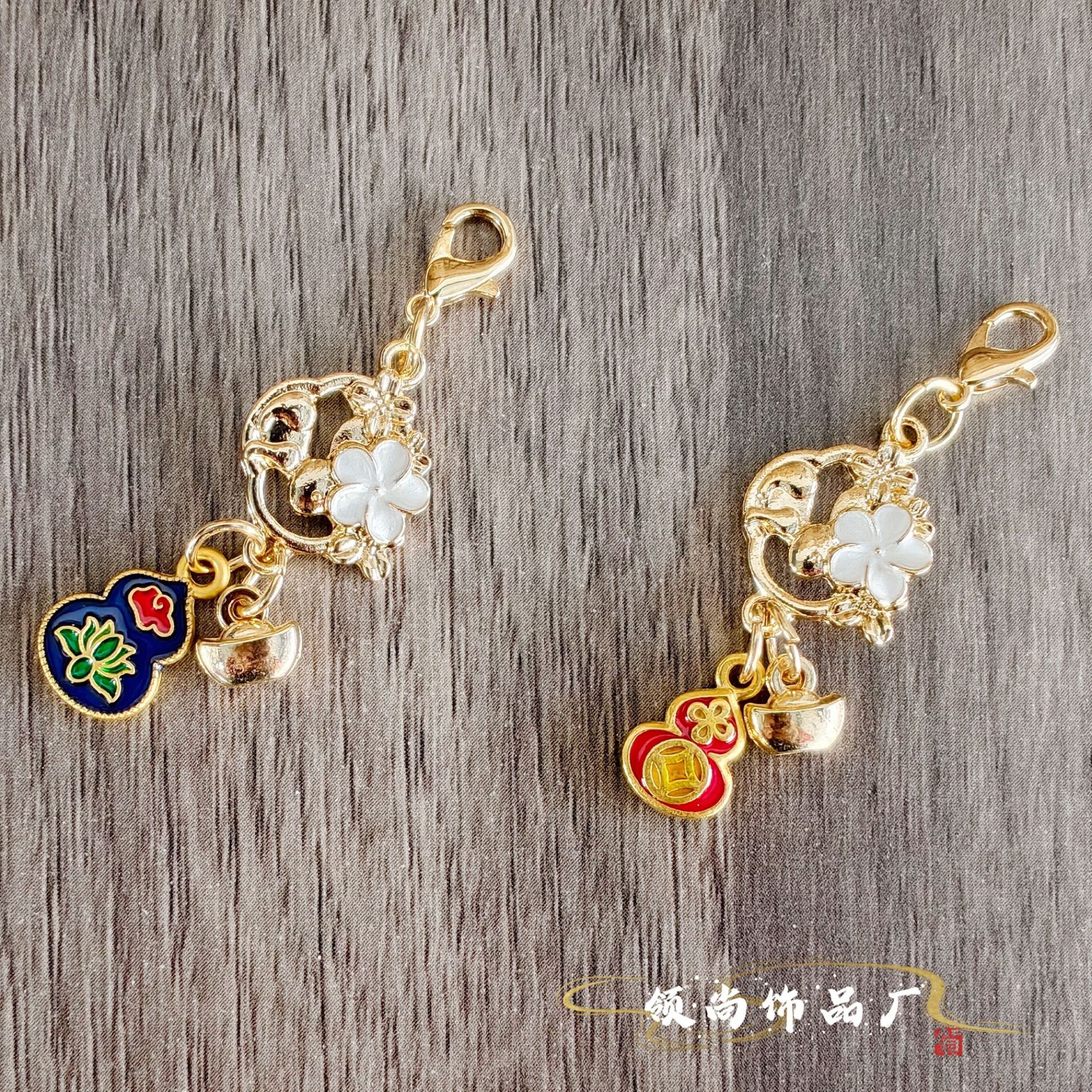串珠手工流苏葫芦吉祥中国风古风复古提溜汉服饰品茶具配饰新中式