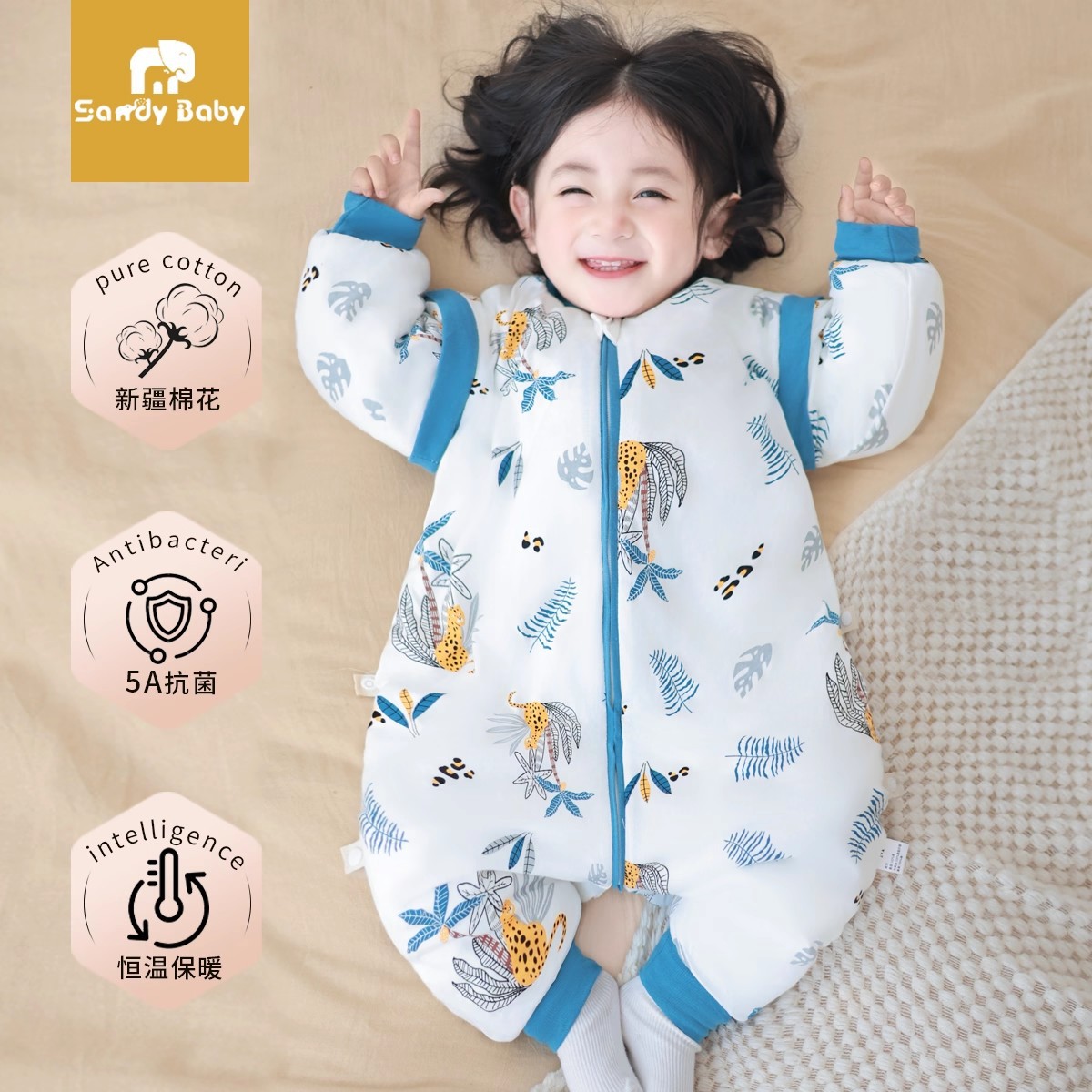 Baby Sleeping Bag Spring, Autumn and Winter Baby Thickeneded Warm Split-Leg Constant Temperature Sleeping Bag Kidsren's Anti-Kick Quilt Universal for All Seasons