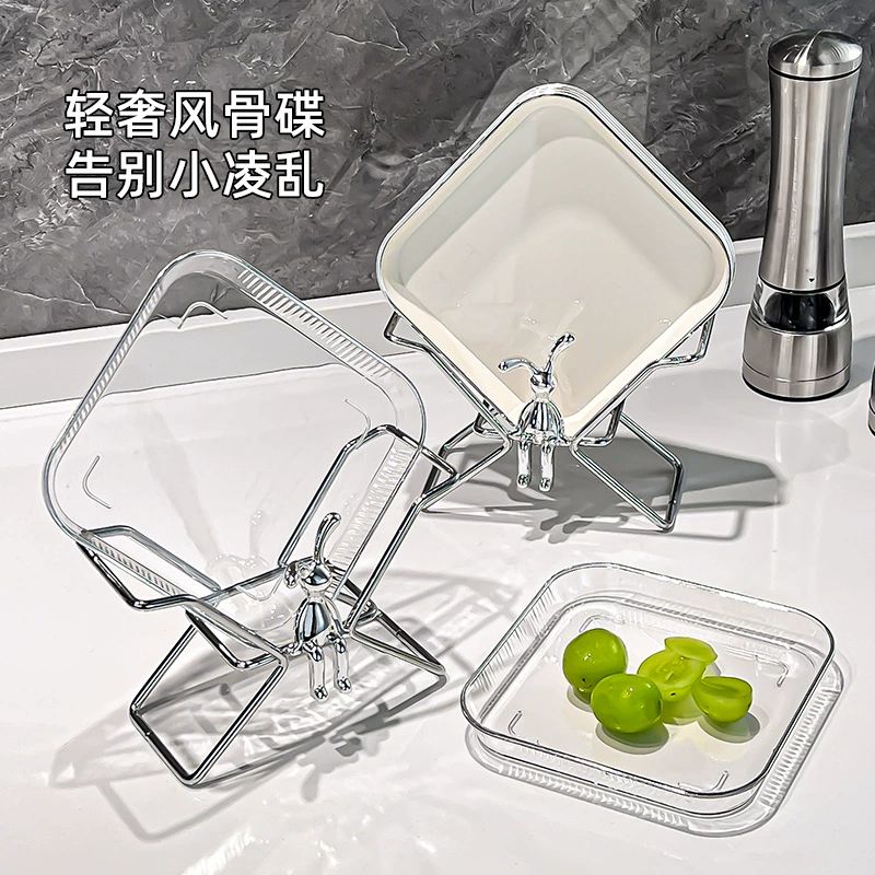 序新展 Spit bone disc household high -value small plate PET snack disk water fruit plate dining table garbage bone scum plate
