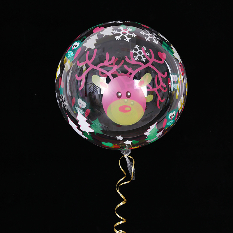 Globo transparente navideño, Santa/ muñeco de nieve